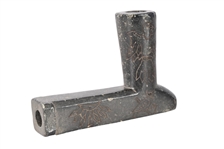 Large Ornate Indian Carved Black Stone Pipe