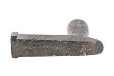 Large Ornate Indian Carved Black Stone Pipe