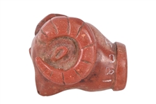 Indian Carved Catlinite Ram Horn Pipe
