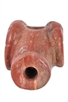 Indian Carved Catlinite Ram Horn Pipe