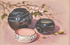 Joni Falk (1933- ) Indian Pottery Oil Painting