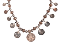 Vintage Indian Pawn Silver Coin Necklace