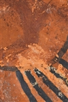 Rare Indian Rawhide Shield w/ Painted Buffalo