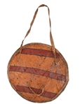 Rare Indian Rawhide Shield w/ Painted Buffalo