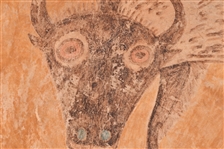 Rare Indian Rawhide Drum With Painted Buffalo