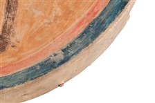 Rare Indian Rawhide Drum With Painted Buffalo