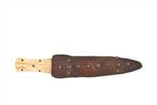 Large Bone Handle Indian Knife & Spotted Sheath