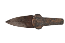 Rare Early Indian Dag Knife Hide Handle 1800-1850