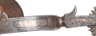 Unmarked Personalized Custom Spurs Dated 1889