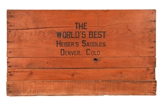 Antique Heiser Saddle Colorado Wood Shipping Crate