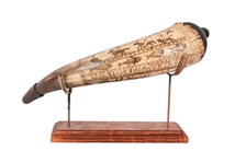 Wind River Reservation Scrimshaw Powder Horn 1850