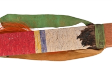 Quill & Ribbon Decorated Indian Flat Pipe Stem