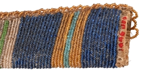 Indian Beaded Sheath, Bone-Handle Knife 1897 Dated