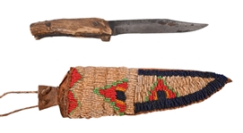 Pawnee Indian Beaded Sheath Sheffield Bowie Knife