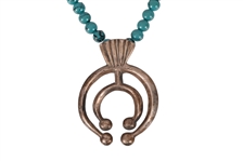 Blue Trade Bead Indian Necklace