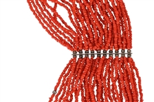 Indian Red Coral 30 Strand Necklace