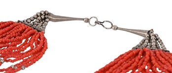 Indian Red Coral 30 Strand Necklace