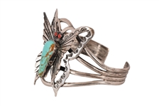 Navajo Indian Signed Butterfly Bracelet