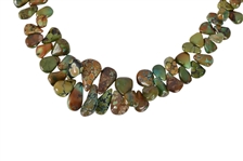 Tumbled Turquoise Indian Necklace Silver Chain