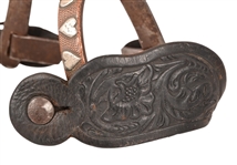 Crockett Marked Scarce 3-Heart Pattern Spurs