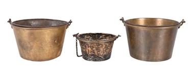 (3) Antique Indian Trade Buckets