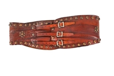 Early 1900's Spotted Bronc Belt w/ Whirling Logs