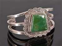 A&J Blackgoat Sterling & Turquoise Cuff Bracelet