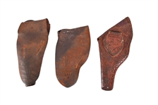 Collection of 3 Colt SAA Holsters Horse & Rider