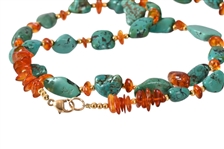 Turquoise & Amber Necklace