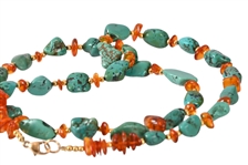 Turquoise & Amber Necklace