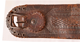 Antique Leather Gun/Money Belt & Satchel