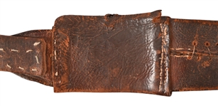 Antique Leather Gun/Money Belt & Satchel