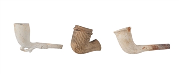 (3) Clay Indian Trade Pipes
