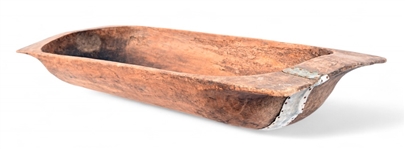 Big Carved Wooden Shovel & Dough Bowl