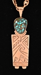 Lander Blue Turquoise 14K Plated Sterling Necklace