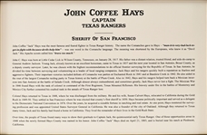 Col. John Coffee Hays Texas Ranger Photo & Badges