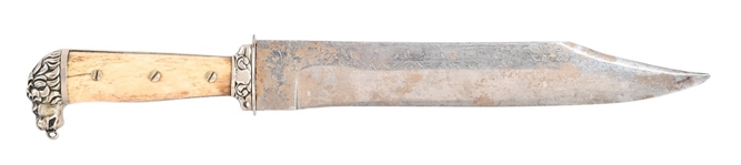 Joseph Law Sheffield Bone-Handle Bowie Knife