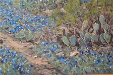 Robert Harrison Bluebonnet Landscape Oil Painting