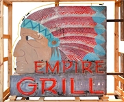 Empire Grill Neon Indian Advertising Sign