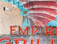 Empire Grill Neon Indian Advertising Sign