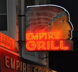 Empire Grill Neon Indian Advertising Sign