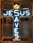 Jesus Saves Double-Sided Neon Sign