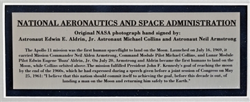 NASA Apollo 11 Moon-Landing Crew Signed Photo