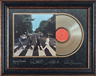 The Beatles Signed Abbey Road Gold LP Display