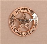 Sam Houston Photograph With Badge by Matthew Brady