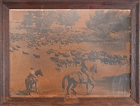 Large Cattle Drive Scene Photo