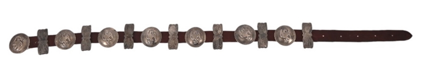 Antique Mexican Snake & Eagle Silver Concho Belt