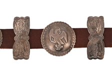 Antique Mexican Snake & Eagle Silver Concho Belt