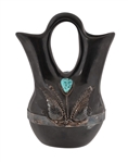 Turquoise & Silver Indian Ceremonial Wedding Vase
