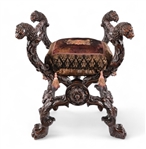 Antique Carved Lion's Head Dignitary/Royal Chair